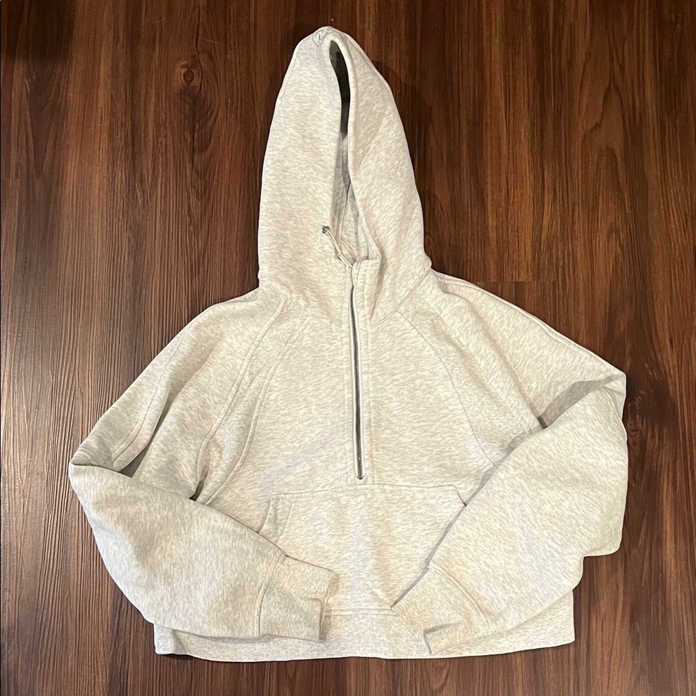 Gray Women's Lululemon Hoodie cropped Sweatshirt